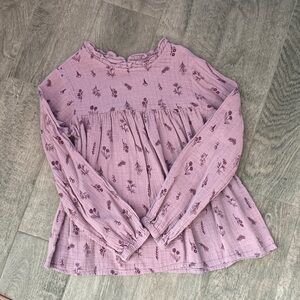 Cat & Jack dusty violet Long Sleeve woven Blouse